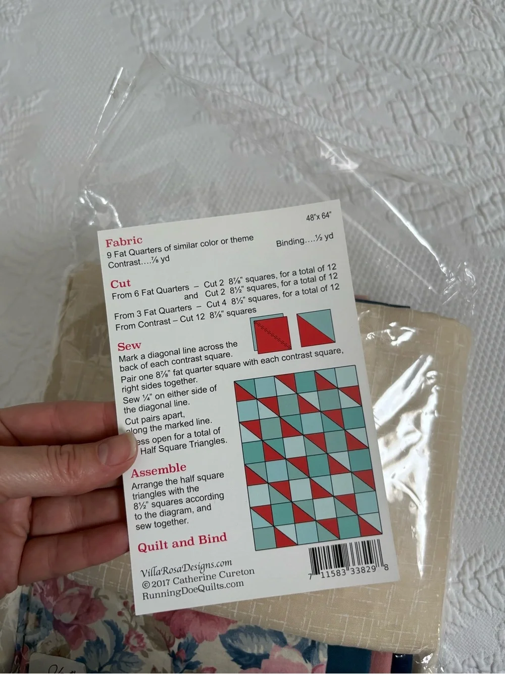 Vintage waverly running doe quilting fabric kit rose blue makes 48x64 quilt